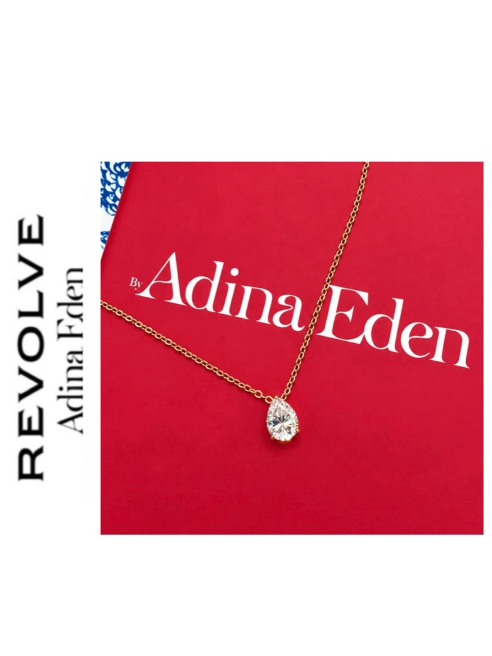 Adina Eden Pear-Cut Moissanite Solitaire Gold
Pendant Necklace